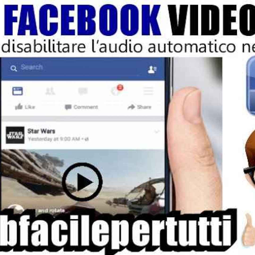 facebook disabilitare audio