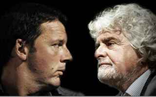 c’è stato un duro botta e risposta tra il leader M5s Beppe Grillo e l’ex premier Matteo Renzi p