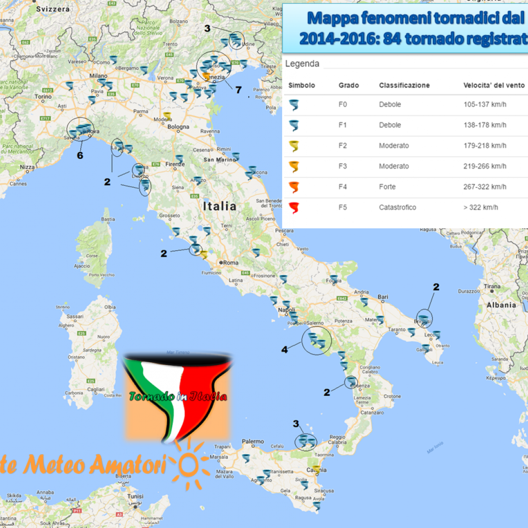 Nel 2016 29 i Tornado registrati in Italia