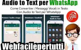 App: audio to text per whatsapp  app