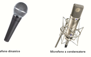 Audio: microfono dinamico  microfono a condensa