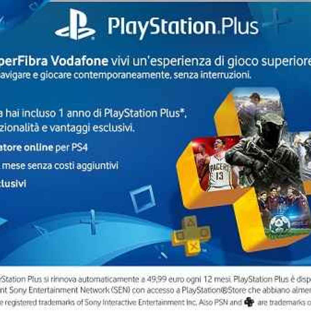 Playstation Plus 12 mesi incluso con Vodafone e Fastweb