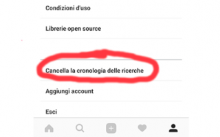 Tecnologie: cancellare cronologia instagram
