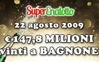 8 anni fa a Bagnone (provincia di Massa e Carrara) il terzo jackpot più alto del SuperEnalotto