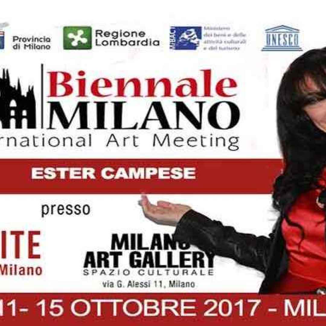 Milano: Alla Biennale  presentata da Vittorio Sgarbi, premio ai meriti artistici ad Ester Campese