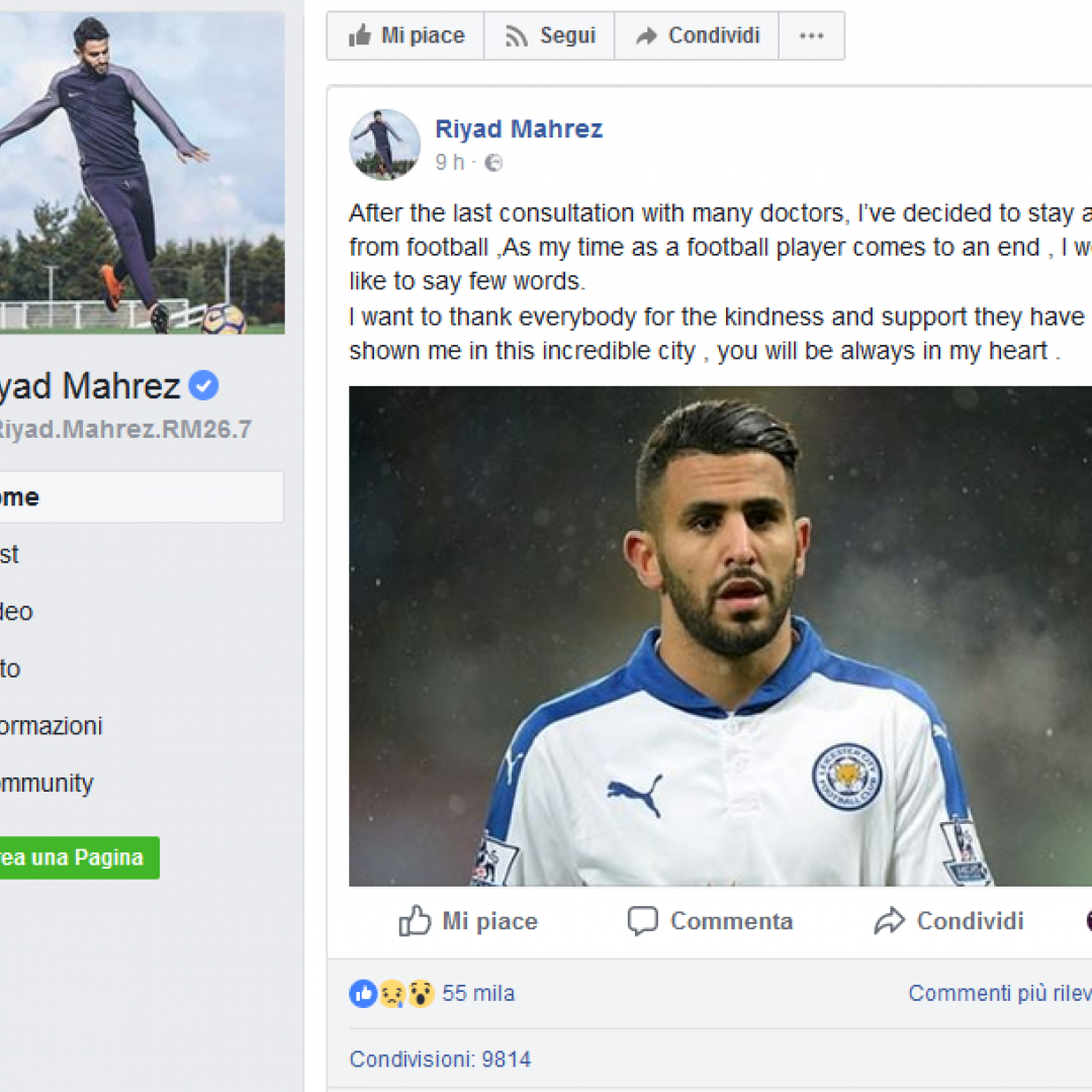 Mahrez annuncia il ritiro, ma sarà vero?