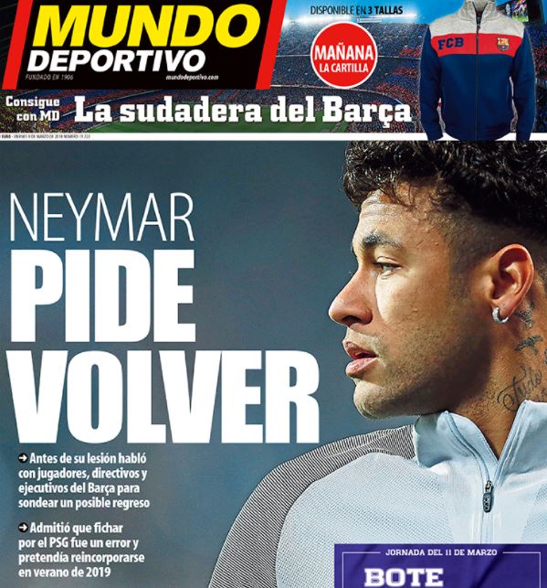 [NOTIZIA BOMBA] Neymar Vuole Tornare al Barcellona (Neymar)