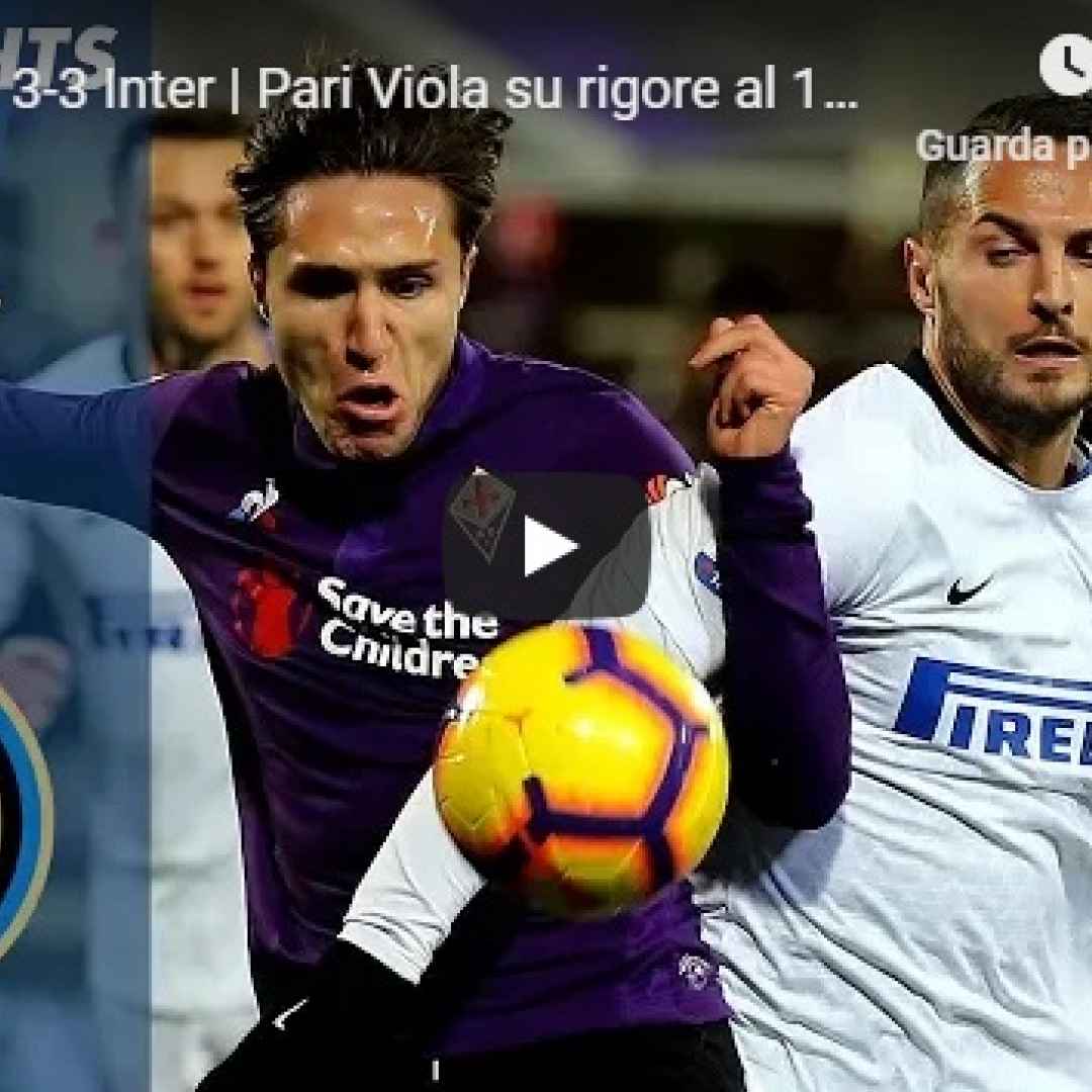 fiorentina inter video gol calcio