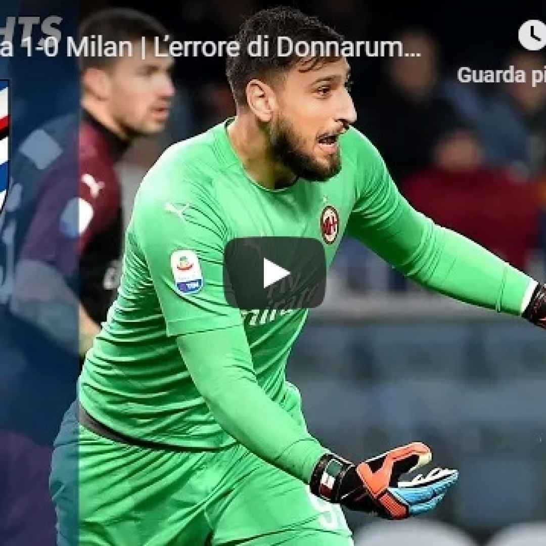 sampdoria milan video gol calcio