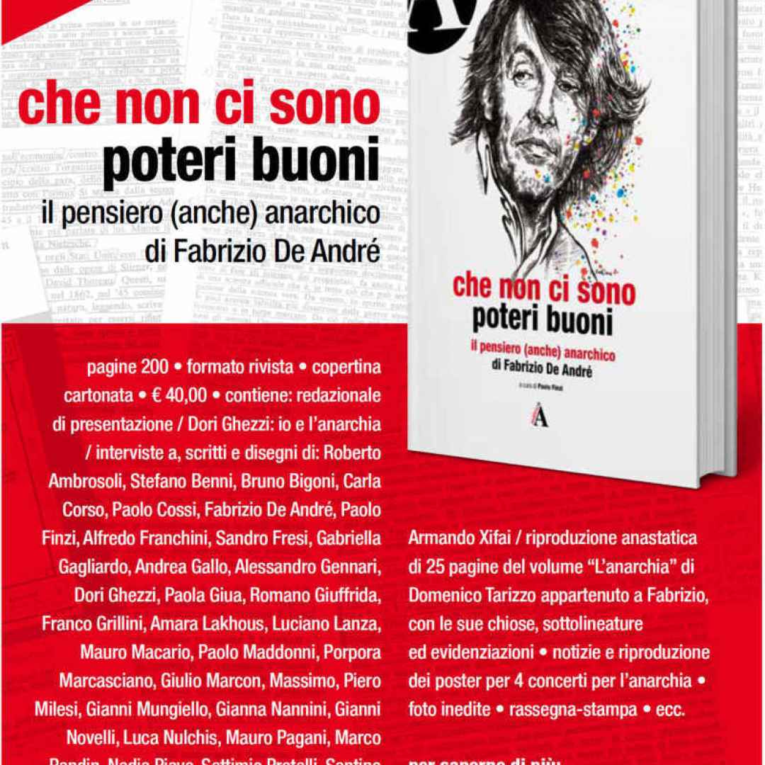 Sabato 4 maggio a Castel Bolognese Presentazione libro ""CHE NON CI SONO POTERI BUONI"- il pensiero (anche) anarchico ..