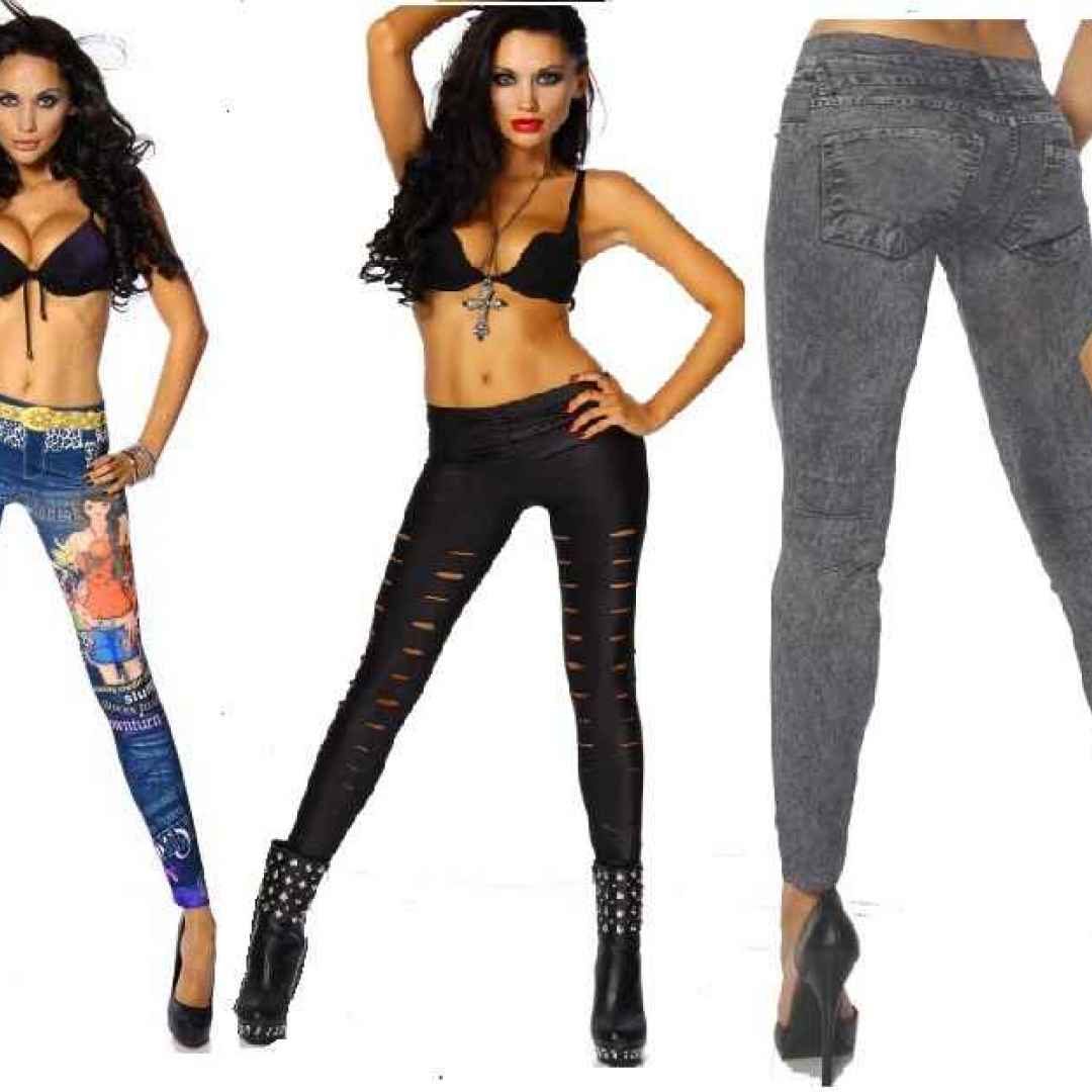 Scopri la collezione leggings da donna 2019! NUOVI Leggings Effetto Jeans Nuovo Modello Primavera/Estate