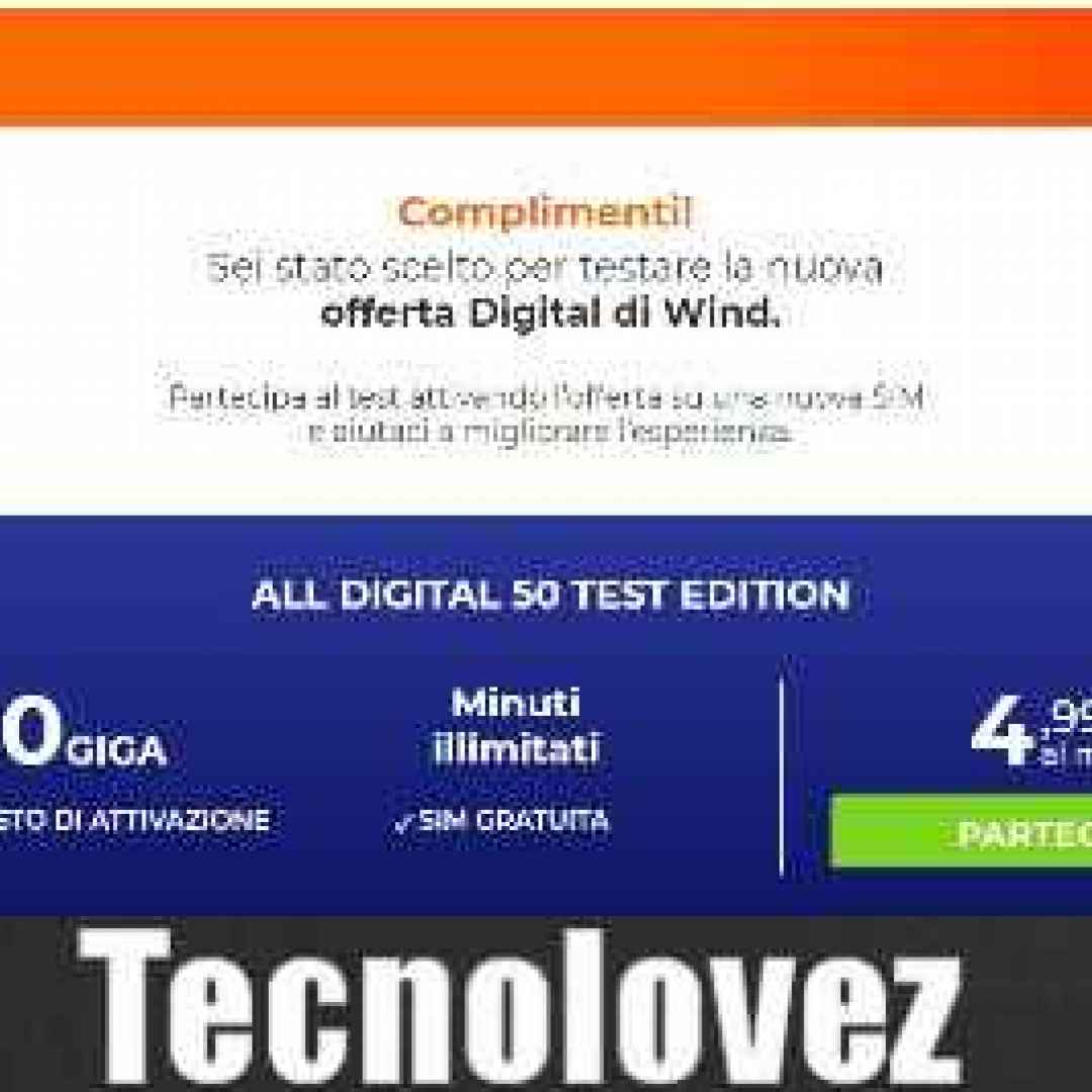 wind all digital 50 test edition offerta