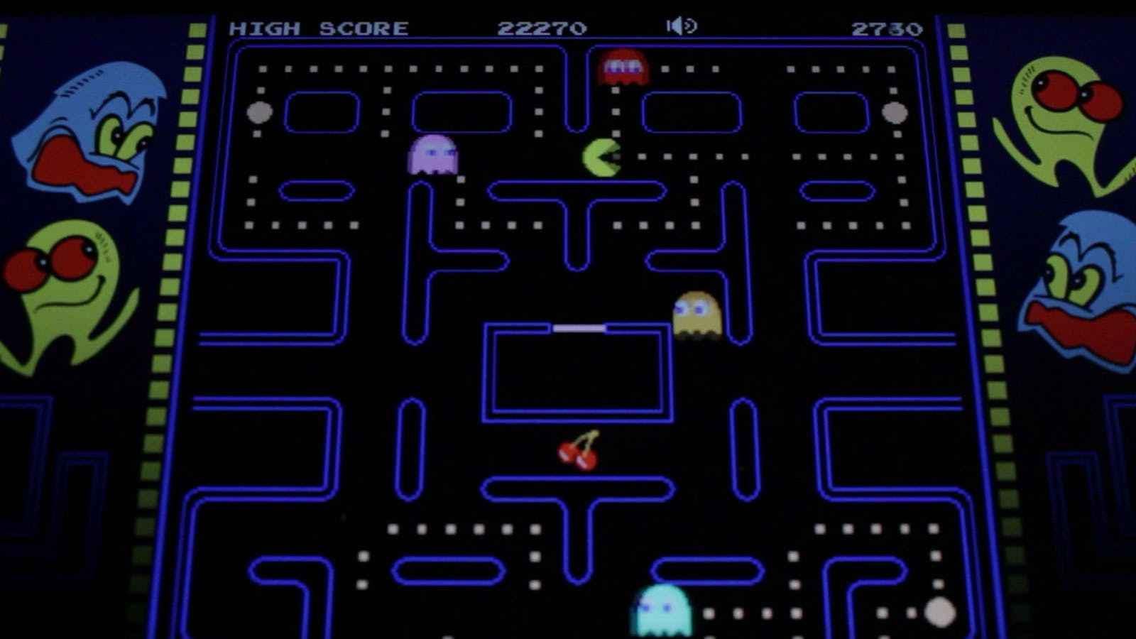Игры попробовать поиграть. Пэкмэн игра. Pac-man 1980. Поле игры Пакман. Игра Пакман на телевизоре.