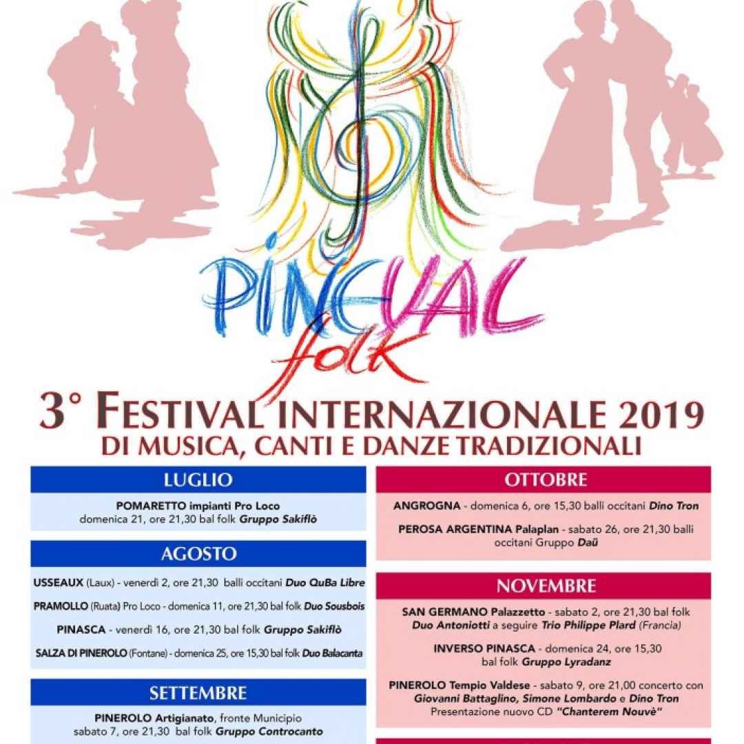 Pineval Folk, festival itinerante di musica e canti tradizionali, a Pomaretto (To) dal 21 luglio all