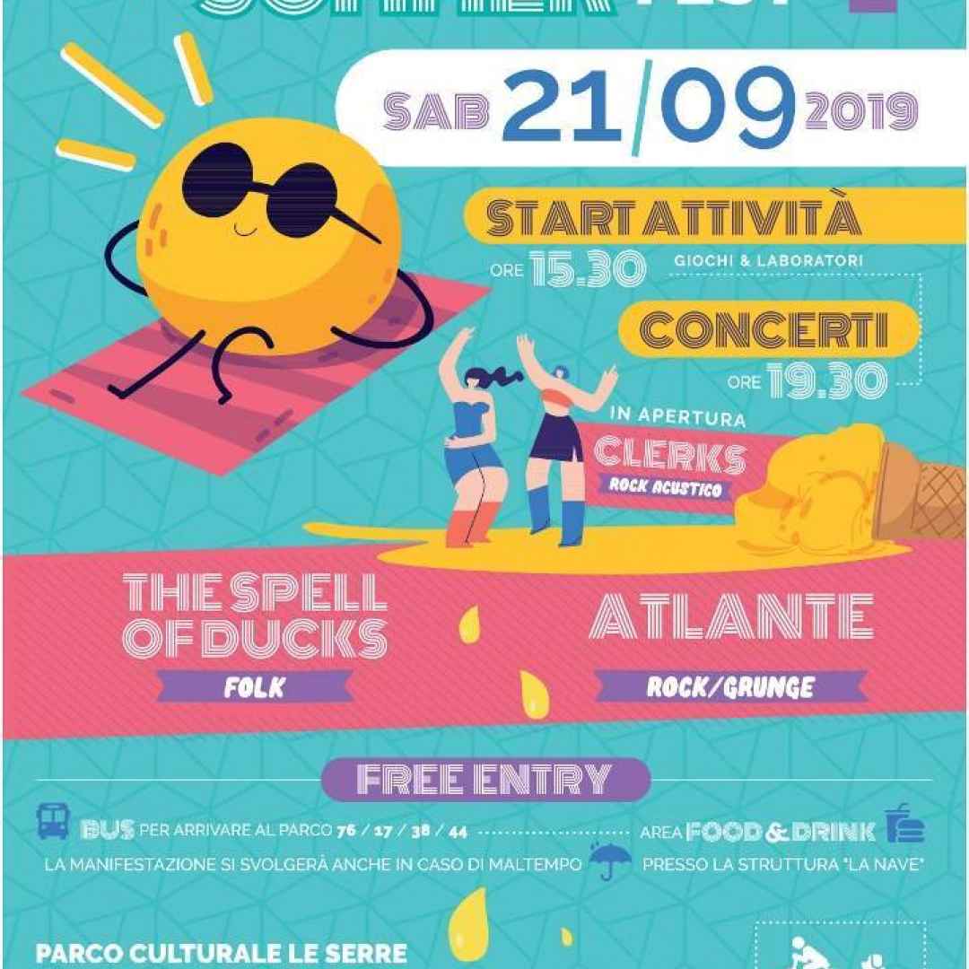 Grugliasco (To): Goodbye Summer Fest il 21 settembre al Parco Le Serre