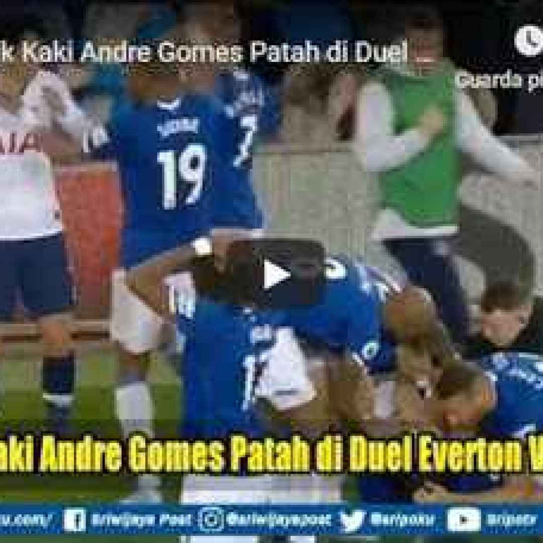André Gomes, infortunio shock in Everton-Tottenham - VIDEO