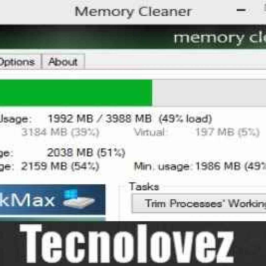 (Memory Cleaner) Programma gratuito che consente di liberare memoria RAM e aumentare le prestazioni del computer