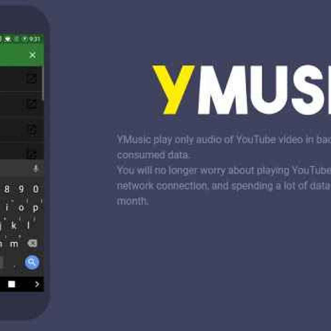 (Ymusic) Applicazione per ascoltare musica dai video di YouTube quando lo schermo del tuo dispositivo è spento