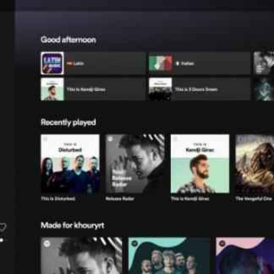 Spotify. In roll-out interfaccia per Chromebook/tablet Android e la funzione Bedtime