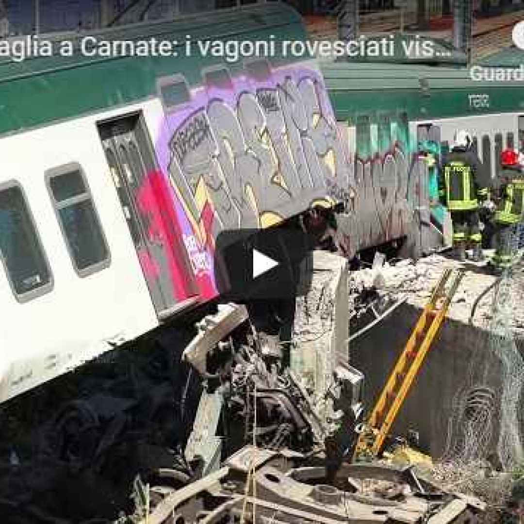 Treno deraglia a Carnate: i vagoni rovesciati visti da vicino - VIDEO