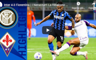Serie A: inter fiorentina video gol calcio