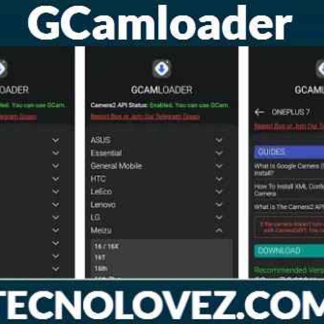 (GCamloader) Applicazione per Installare la Google Camera su smartphone Oppo, Xiaomi, OnePlus e Altri Marchi