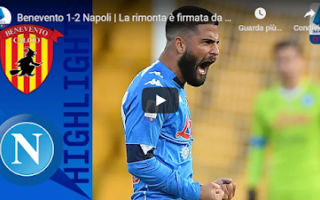 Serie A: benevento napoli video gol calcio