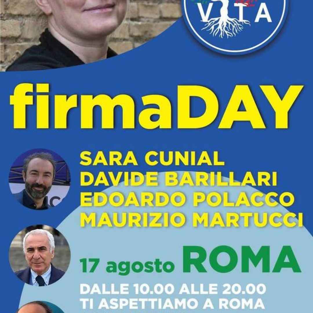 FirmaDay Vita: festa a Roma  con la partecipazione di Sara Cunial