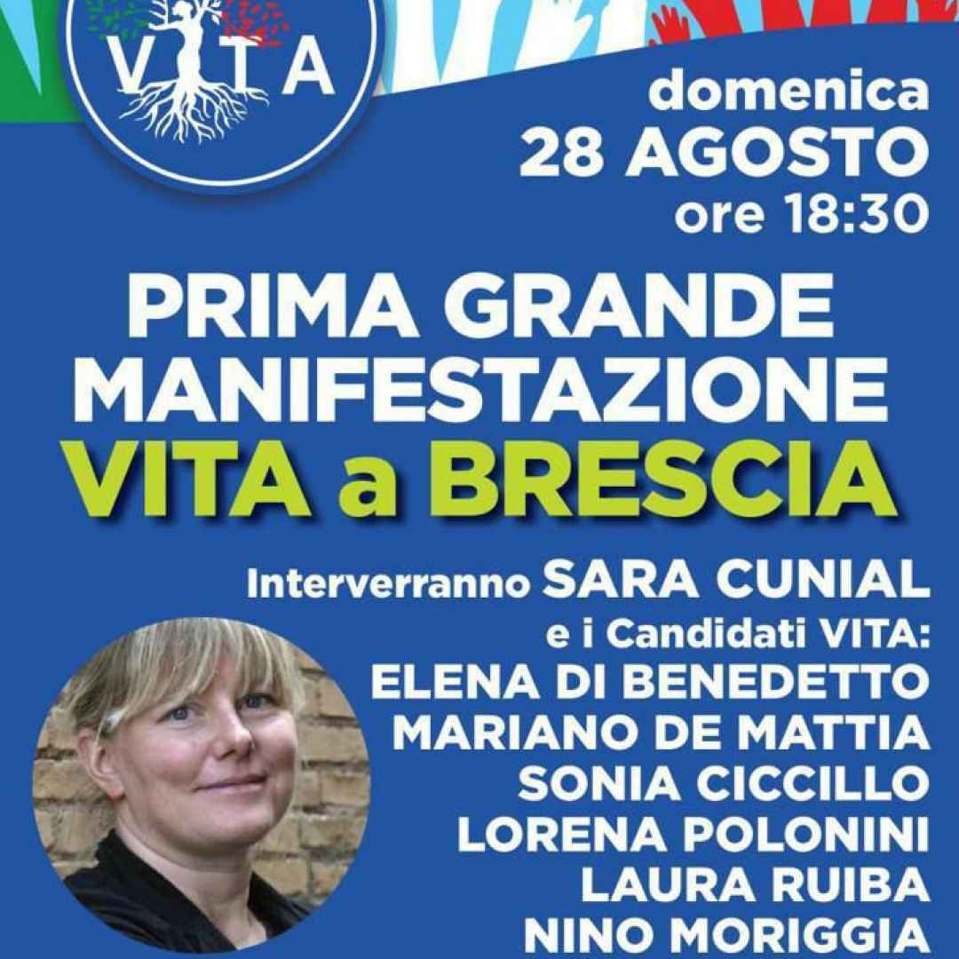 Sara Cunial a Brescia: manifestazione nazionale VITA