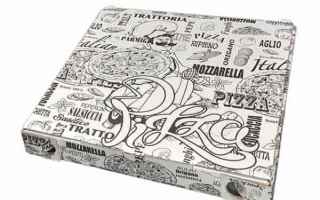 Scatole per pizza da asporto 29×29 h. 3,5 cm, con chiusura Italiana (Occhiellata) ed al 100% alimen