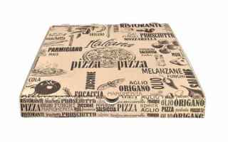 Scatole per pizza da asporto 32×32 Avana h. 3,5 cm, con chiusura Americana ed al 100% alimentari, r