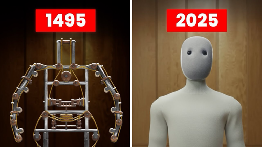 Automa cavaliere di Leonardo da Vinci e un androide