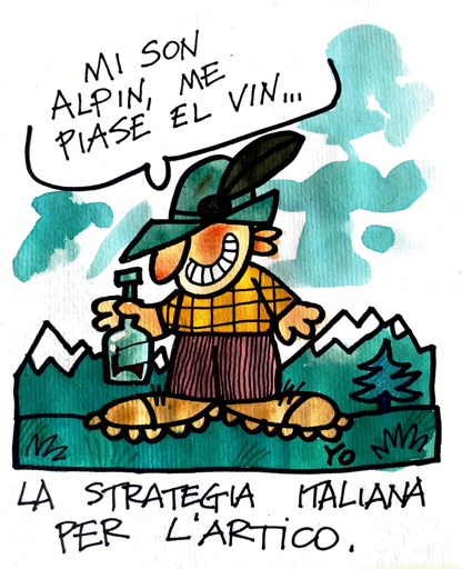 Montanaro che canta 'Mi son alpin me piase el vin' - La strategia italiana per l'Artico