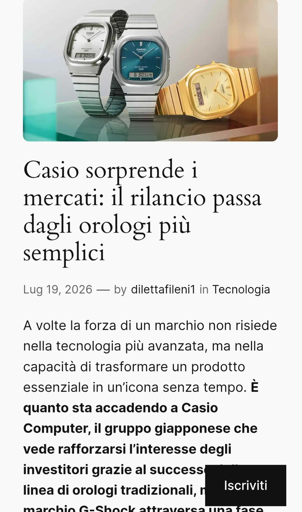 Immagine articolo su Casio