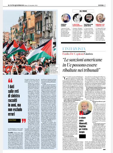 seconda parte dell' articolo "711 collettivi italiani sono già schedati da trump" e intervista al giurista Emilio De Capitani