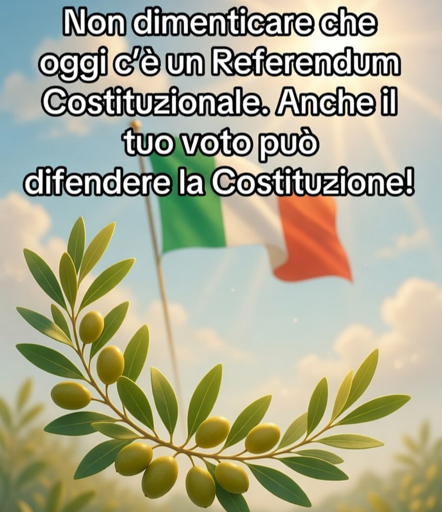 Non dimenticare che oggi c'è un Referendum Costituzionale. Anche il tuo voto può difendere la Costituzione!