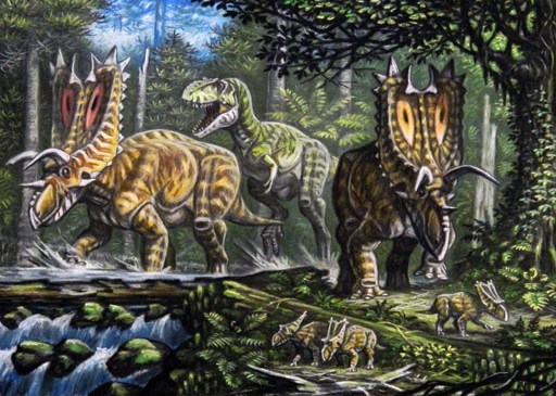 Bistahieversor sealeyi che caccia Pentaceratops sternbergii.
