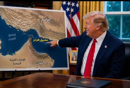 Trump di fronte ad una mappa