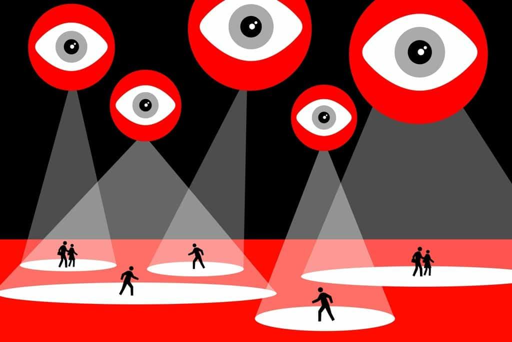 illustrazione sulla sorveglianza dei colossi tech