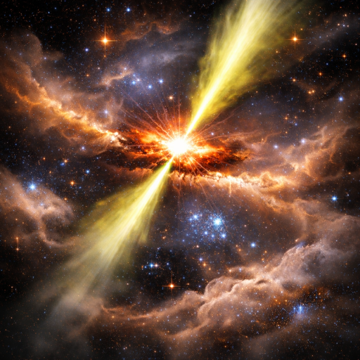 Rappresentazione artistica di un gamma-ray burst.