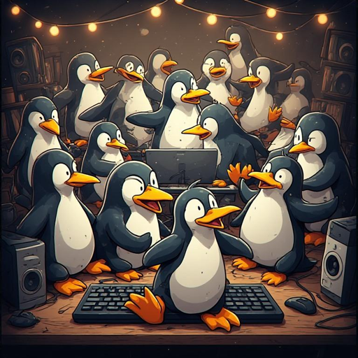 Lan party di tanti pinguini di Linux 
