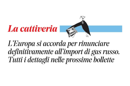 L'Europa si accorda per rinunciare definitivamente all'import di gas russo.
Tutti i dettagli nelle prossime bollette.