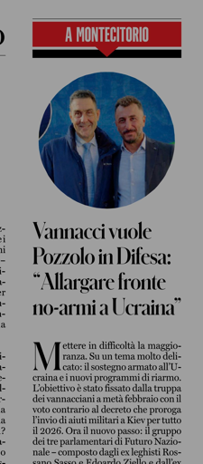 Estratto di articolo del Fatto Quotidiano di oggi
Vannacci vuole Pozzolo in Difesa: "Allargare fronte no-armi a Ucraina"