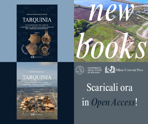 Copertine delle due nuove pubblicazioni della collana "Tarchna"