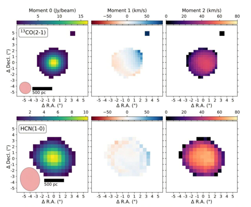 Mappe dei momenti 0, 1 e 2 delle osservazioni ALMA Ciclo 0 di NGC 1266.