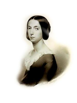 Ritratto fotografico in bianco e nero di una giovanissima Angelica Palli Bartolommei. Porta i capelli neri in due bande raccolte sulla nuca, con la riga in mezzo, che coprono le orecchie; l'abito scuro e semplicissimo è scollato a V e guarnito con un pizzo alla scollatura. L'espressione è seria, quasi triste: i due occhi neri guardano verso il ritrattista