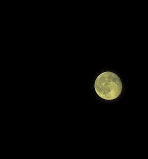 La Luna piena luminosa nel cielo scuro.
