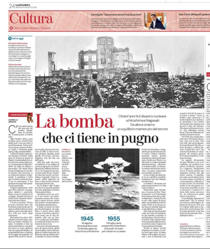 Articolo di Gabriella Greison sulla Bomba atomica
