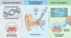 terapia genica per una rara forma di perdita dell’udito.