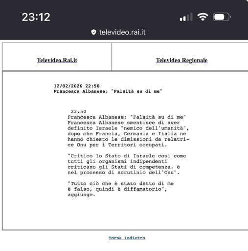 Albanese accusa Italia Francia e Germania di diffamazione.